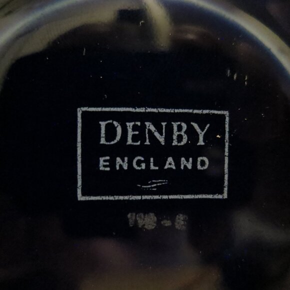 X3 Denby Baroque England Footed Tea Coffee Cups & Saucers Cobalt Blue Flower - Picture 9 of 9